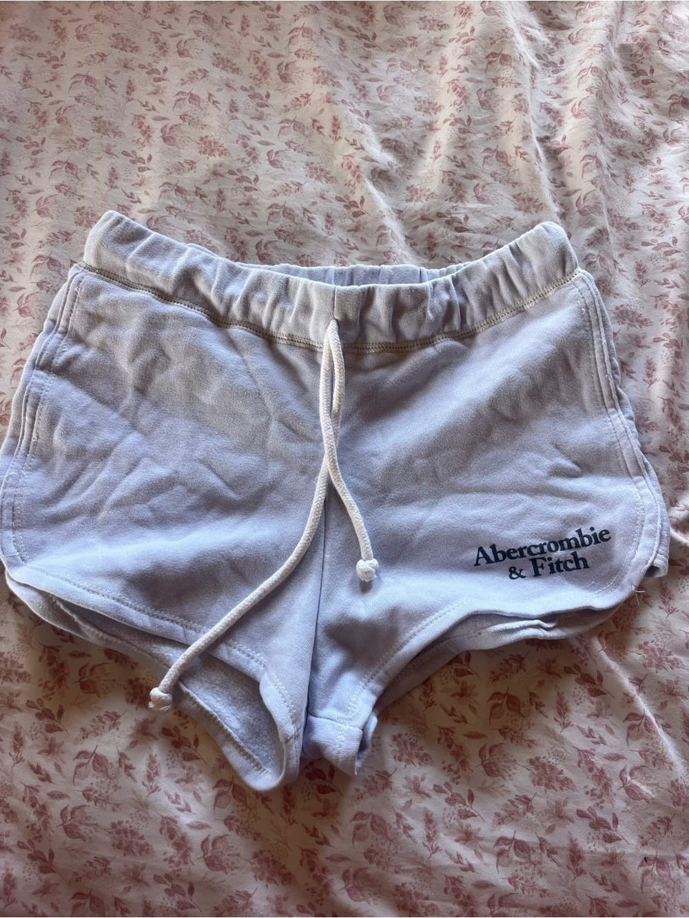 Abercrombie & Fitch Light Blue Drawstring Athletic Shorts - Picture 2 of 4